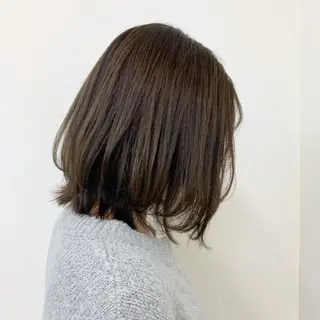 セミロング カラー パーマ ヘアアレンジ メンズ キッズ ネイル マツエク・マツパ レイヤーカット／ 巻ける縮毛矯正のヘアスタイル