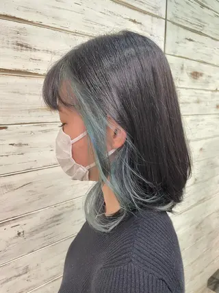 ミディアム カラー ヘアアレンジ イワタ マハ/ minim hairのヘアスタイル