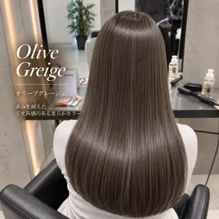 ロング カラー 💖レイヤー縮毛矯正 透明感カラー虎白💖のヘアスタイル