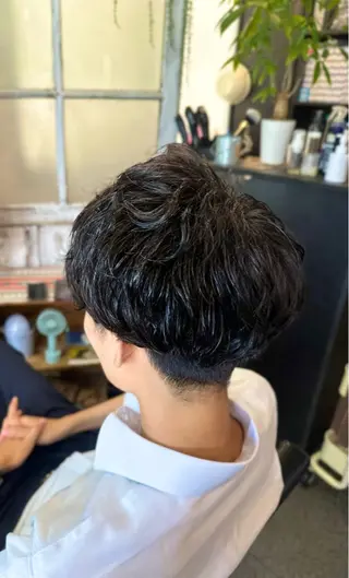 ミディアム パーマ メンズ 元住吉プランツヘアー ☘️まるやま☘️のヘアスタイル