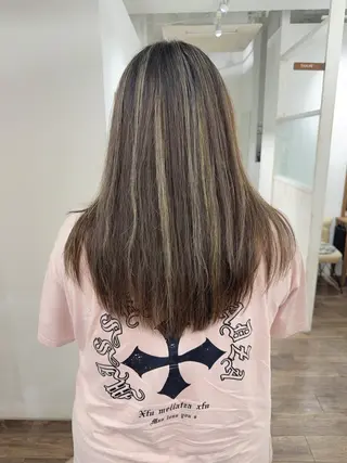 ロング カラー ハイライト⭐️上野 高広のヘアスタイル