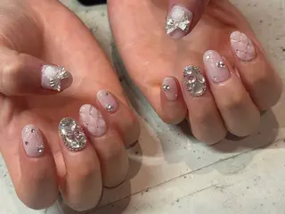 ネイル 韓国/ワンホン/長さ 出しつけ放題🎀のネイルデザイン