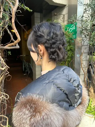 セミロング ヘアアレンジ 透明感似合わせカラー 🍀あかり🍀のヘアスタイル