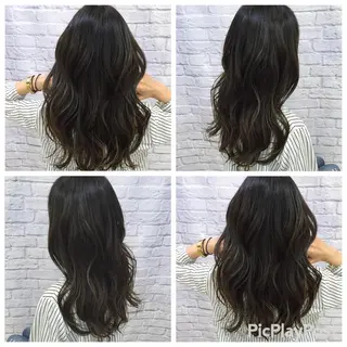 セミロング カラー 中田 雅彦のヘアスタイル
