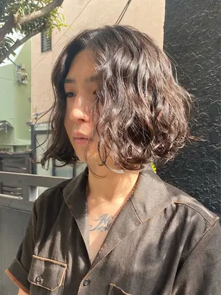 セミロング メンズ ♤メンズ✖️パーマ♧ 第十 和博のヘアスタイル