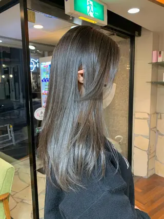 セミロング カラー 矢野 晃平のヘアスタイル
