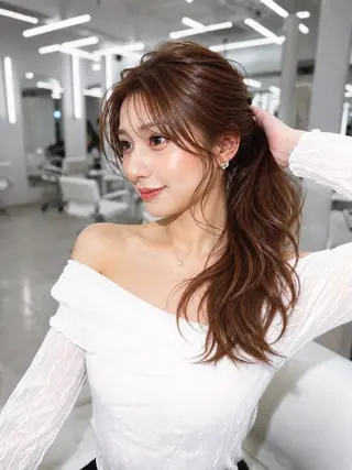 ロング カラー 盛れる顔周り✨韓国式 レイヤーkanatoのヘアスタイル