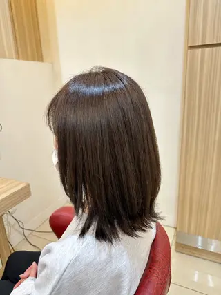 ミディアム カラー ナチュラルヘア 神田一瑳のヘアスタイル