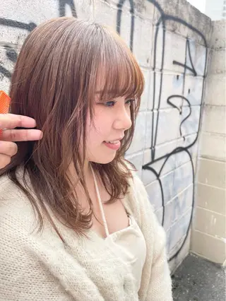 セミロング 園田 渉 ◤SHIKIO◢のヘアスタイル