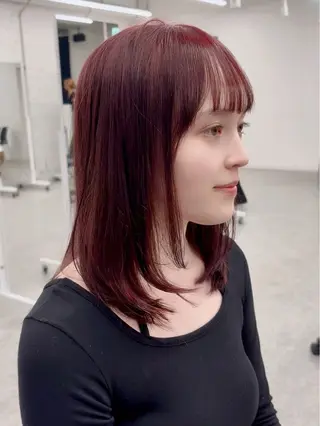 カラー 韓国レイヤー透明感 艶カラー美髪縮毛矯正のヘアスタイル