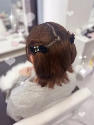 ミディアム ヘアアレンジ 岡本 葵朱花のヘアスタイル