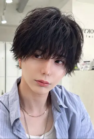 メンズ Seleneキズナ ワンカラー/ブリーチのヘアスタイル