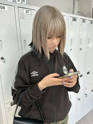 ミディアム カラー デザイン×ダブルカラ ーHarusa🎀のヘアスタイル
