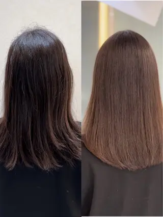 ミディアム 美髪縮毛矯正／ツヤ 髪カラー🫧つばさのヘアスタイル