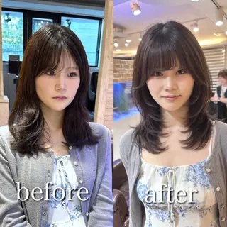 ミディアム カラー 韓国系レイヤー特化 hiroのヘアスタイル