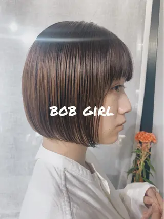 ミディアム カラー ボブパーマコテ巻き風 パーマNo1深江秀平のヘアスタイル