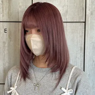 セミロング カラー 柔らかいbeige ￤韓国￤🩰マユ🩰のヘアスタイル