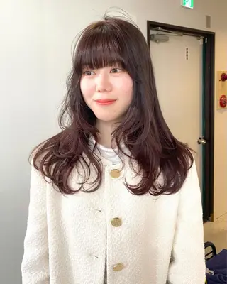 カラー mizuki/ピンク ベージュ.レイヤーのヘアスタイル