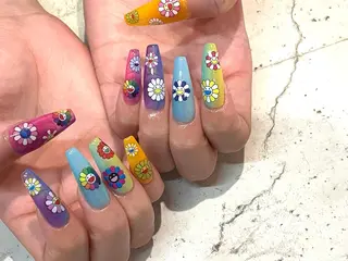 ネイル 韓国/ワンホン/長さ 出しつけ放題🎀のネイルデザイン