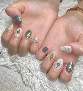 ミディアム カラー パーマ ヘアアレンジ ネイル マツエク・マツパ el. by Aoのネイルデザイン