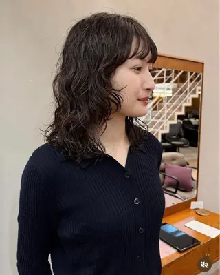 ミディアム パーマ 原宿/くるくるパーマ 🌴yacoのヘアスタイル