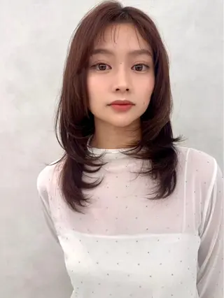 セミロング カラー 韓国風/暖色カラー 🇰🇷🍓/ふたばのヘアスタイル