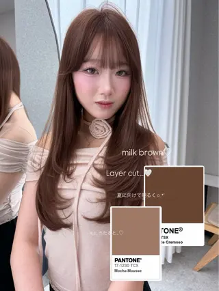 ロング カラー よしだ はるのヘアスタイル