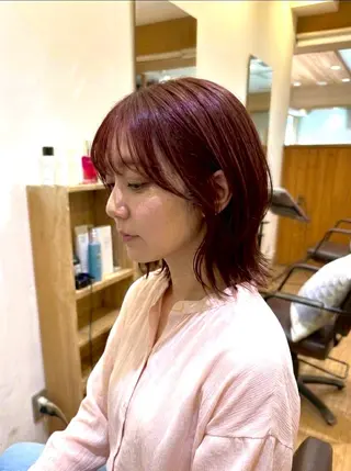 ミディアム カラー レイヤー/髪質改善 山口 恋のヘアスタイル