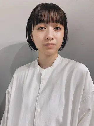 ショート カラー ヘアアレンジ ボブパーマコテ巻き風 パーマNo1深江秀平のヘアスタイル