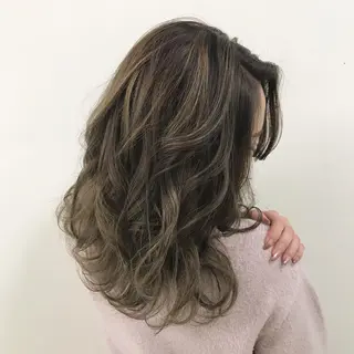 ミディアム カラー パーマ 髪質改善 Daisukiのヘアスタイル