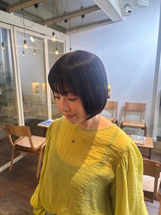 ミディアム カラー くいた あやなのヘアスタイル