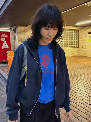 ミディアム カラー パーマ デザインパーマ/ カット/nanaのヘアスタイル