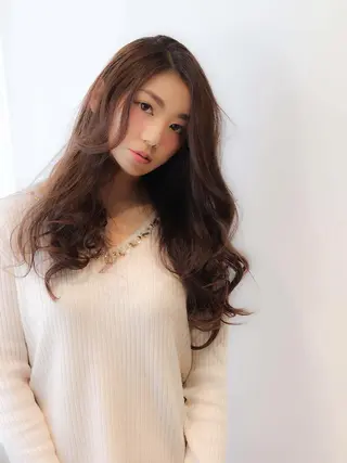 ロング カラー 髪質改善🌈縮毛矯正 荻原 達矢のヘアスタイル