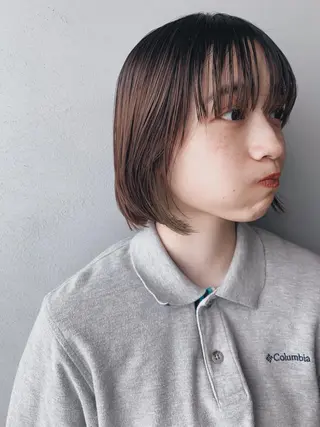 ショート カラー ボブパーマコテ巻き風 パーマNo1深江秀平のヘアスタイル