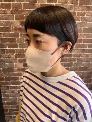 ショート カラー パーマ ヘアアレンジ メンズ キッズ ネイル マツエク・マツパ アイブロウ 久木原 ゆりのヘアスタイル