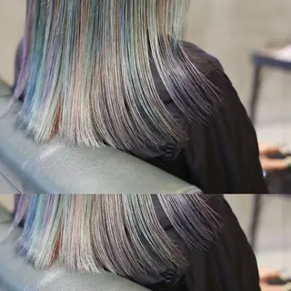 セミロング カラー レイヤーカット ベージュカラー/小島のヘアスタイル