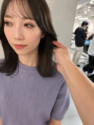 ミディアム パーマ レイヤーカットのプロ 大人ヘア宮森貴志のヘアスタイル