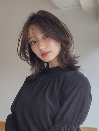セミロング 松谷 圭のヘアスタイル