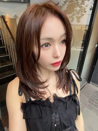 ミディアム 渋谷レイヤーカット❌ 縮毛矯正専門/武田涼のヘアスタイル