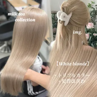 ロング カラー NAMI🤎ブラウン &ミルクティー🤍のヘアスタイル