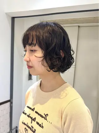 ショート パーマ 🌀デジタルパーマ ボブ　萩原　龍のヘアスタイル