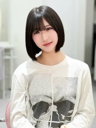 ショート カラー ヘアアレンジ 縮毛矯正🤍 盛れるボブ/ひかりのヘアスタイル