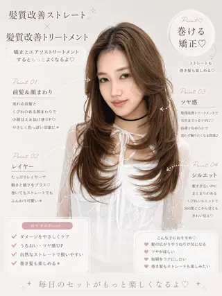ロング カラー ヘアアレンジ 巻ける縮毛矯正/ 透明感/吉田光佑のヘアスタイル