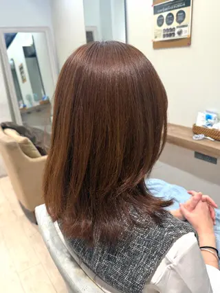 セミロング カラー 🎀ひがしはるな/美 髪矯正/艶カラー🎀のヘアスタイル