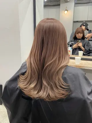 ロング カラー 新宿/韓国ヘア/ 髪質改善ストレートのヘアスタイル