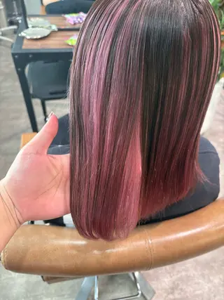ミディアム カラー 佐伯 美麗のヘアスタイル