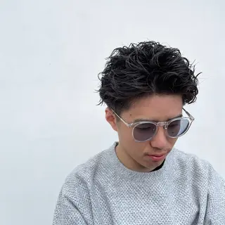 ショート パーマ メンズ 黒岩 梨沙のヘアスタイル