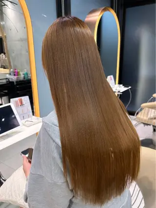 ロング 福岡縮毛矯正✨️ ストレート 向井和輝のヘアスタイル