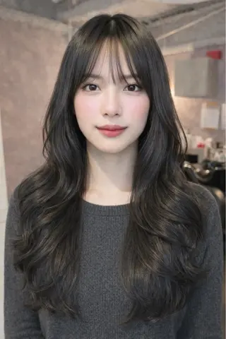 ロング カラー あみ/暗髪オリ ーブ特化🍃髪質改善のヘアスタイル