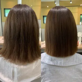 ミディアム パーマ hubhair レイヤー/透明感のヘアスタイル